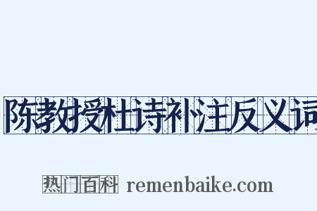 陈教授杜诗补注反义词是什么意思的图片